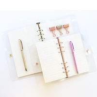 Niedliche Goldfarbe 6 Ringe nachfüllbare Binder Spiral hefte Büro Schule Binder Agenda Planer Veranstalter Briefpapier A6A5