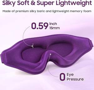 Masque de sommeil 3D ajustable pour hommes et femmes, <span class=keywords><strong>petites</strong></span> commandes livrées en 2 semaines, taille unique, méditation et yoga - Product Image 3