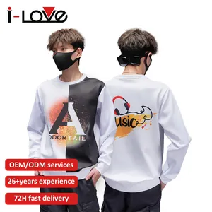 Bright And Colorful Polyester T Shirt Custom Printing Crewneck Long Sleeve Sweatshirt Fashion Men's Summer Casual T Shirt