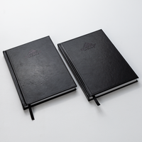 Fabricant de cahiers d'agenda A5 en cuir PU avec logo personnalisé, couverture rigide, avec marque-page ruban et porte-stylo