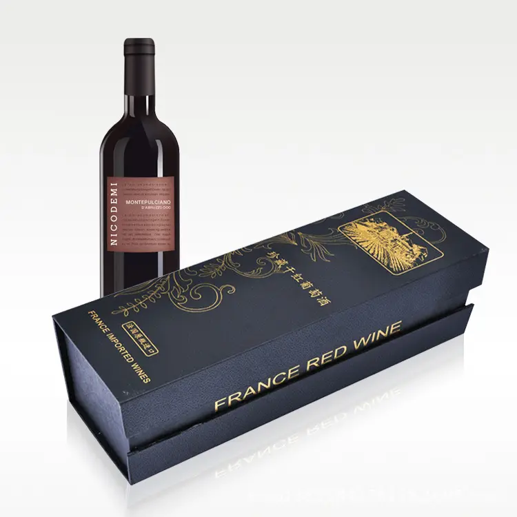 2023 scatole di carta per imballaggio di labbra magnetiche di lusso personalizzate con inserto per vino