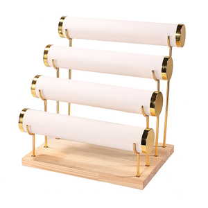 Fabbrica diretta tre strati quattro strati di velluto grigio <span class=keywords><strong>rosa</strong></span> bracciale orologi di stoccaggio Display gioielli Stand supporto prezzo all'ingrosso - Product Image 4