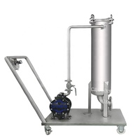 Unité de filtration mobile haute précision avec cartouche filtrante, chariot et pompe pour les industries pharmaceutique et électronique