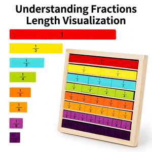 Tabla <span class=keywords><strong>de</strong></span> <span class=keywords><strong>Fracciones</strong></span> <span class=keywords><strong>de</strong></span> Madera Montessori, Matemáticas del 1 al 12, Barras Equivalentes, Número, Color, Aritmética, Ayuda Educativa para Niños Pequeños - Product Image 4