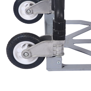 JK JK-RA60B Folding Aluminium Frame Hand Cart Dolly OEM Lightweight 2 Wheel <b>Platform</b> <b>Trolley</b> Chrome Plated Handle Silver/Green - Product Image 5