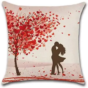 浪漫枫叶枕套靠垫套棉麻，棉麻的情人节礼物扔枕头套