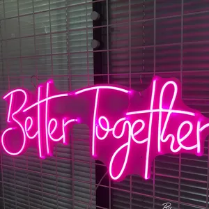 Manufacturer Supplier High Quality Acrylic PVC Better Together Custom LED Neon Sign for Wedding Party Wall Decor