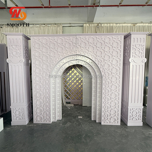 SMOOTH White PVC Laser Cut Arch <b>Backdrop</b> Stand Islamic Geometric Pattern Panel <b>Frame</b> <b>Backdrop</b> for Wedding Stage Decoration Event - Product Image 1