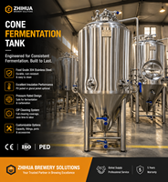 Fermenteur Conique Personnalisable 300L avec Doseur de Hops Secs, Système de Refroidissement à Chemise en SUS304 Certifié CE pour la Brasserie Commerciale