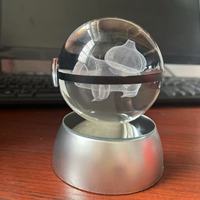 DT-B004 vente en gros 80mm nouveau Design 3D boule de cristal formateur balle nuit avec Bulbasaur figurine Poke Ball
