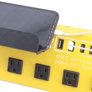 Linsheng Heavy Duty kim loại cắm với ổ cắm 6 cửa hàng 4 cổng USB Power Strip với bảo vệ tăng lý tưởng cho hội thảo nhà để xe đếm - Product Image 4