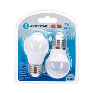 Lampadina LED G45 E27 7W, 2 unità, a risparmio energetico, lunga durata, ideale per illuminazione ambientale e decorativa. - Product Image 2