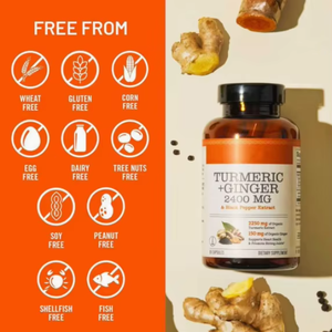Kurkuma Curcumine Capsules met Gember & Zwarte Peper Extract - 2250mg, 90 Veganistische Capsules, Glutenvrij - Product Image 2
