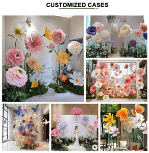 Soporte <span class=keywords><strong>de</strong></span> Flores con Luz LED, Instalación <span class=keywords><strong>de</strong></span> Arte Floral Gigante Hecha a Mano con Organza, Decoración para Bodas, Eventos y Fiestas - Product Image 3