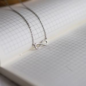 Collier Dylam Thin Minilistic plaqué or 18 carats, bijoux de tous les jours, amour infini, collier en argent sterling 925 véritable, infini en forme de 8 - Product Image 5