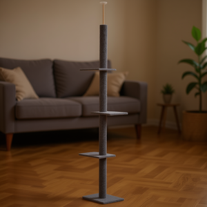 Árbol rascador para gatos de sisal, 4 niveles, minimalista, diversión felina para interiores - Product Image 2