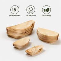 Barquettes jetables en bois de pin écologique pour sushis, tapas, amuse-gueules, plats à emporter, contenants de service biodégradables pour la restauration en gros