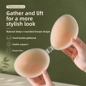 Pegatinas de silicona de gel para senos, con forma de palma, efecto push-up, invisibles, sin costuras, antideslizantes, previenen la deslización, para copas A-D - Product Image 3