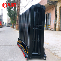 Barrières de circulation en alliage d'aluminium, barrage routier temporaire, vente en gros, taille personnalisable, garde-corps pliable avec roues, cloison