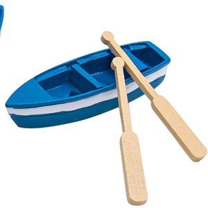 Mini Boat with Oars Resin <strong>Canoe</strong> Model Miniature Ship <strong>Decor</strong> Nautical DIY Micro Landscape <strong>Decor</strong> for Aquarium Terrariums - Product Image 1