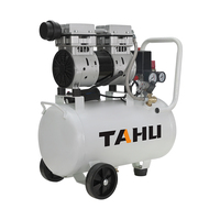 Compresseur d'air dentaire 220V de haute qualité, sans huile, silencieux, portable, 24L, 8 bars, moteur à pompe, refroidissement par air, air propre pour fauteuils dentaires