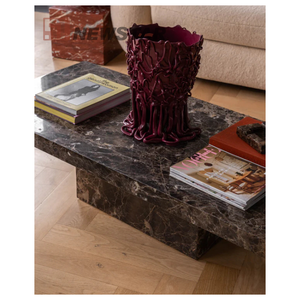 Natural Oval <strong>Round</strong> Stone Coffee <strong>Tables</strong> Custom Hotel Simple Reception Desk Luxury Home Travertine Marble <strong>Dining</strong> <strong>Table</strong> - Product Image 2