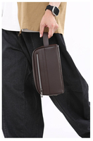 Sac à main vintage en cuir PU pour homme, grande capacité, étanche, pochette de toilette, organisateur, avec cadenas à combinaison, pour affaires