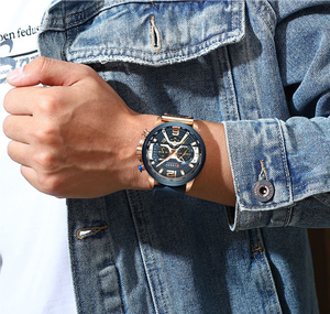 Montre à quartz pour homme CURREN 8329, en promotion, étanche, bracelet en cuir, affichage de la date et cadran en verre de 42 mm - Product Image 4