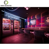 Comptoir de luxe personnalisé de meubles de boîte de nuit de bar pour le magasin de détail support d'affichage de bouteille de vin