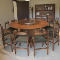 Meubles de maison nordiques, table à manger ronde en bois massif moderne, ensemble de table à manger ronde de luxe avec 8 chaises pour restaurant