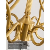 Lustre LED haut de gamme en cuivre massif, style français et américain, pour salon, design simple, bronze antique, 3500K, lumière chaude