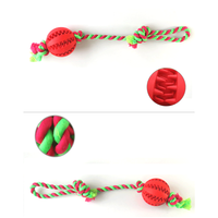 Jouets à mâcher pour chiens GMTPET en coton et lin de luxe et en caoutchouc - Cordes à balles qui s'étirent et qui fuient pour le nettoyage des dents des chiots