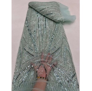 Bán Hàng Trực Tiếp Trung Quốc Bán Buôn Kim Loại Ren Vải Đẹp Đính Cườm Hoặc Tiêu Chuẩn Giá Tốt Ấn Độ George 2024 Hot Phong Cách - Product Image 4