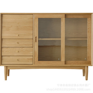 Aparador moderno minimalista de madera maciza, gabinete rectangular para almacenamiento en el comedor - Product Image 5