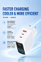 Pengisi Daya Cepat 140W GaN USB-C PD3.1 2C1A Multi-Port dengan Layar LED untuk Laptop, Ponsel, dan Tablet