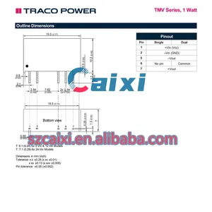 Konverter DC-DC kualitas tinggi modul daya TMV0505S-1W tracoppower TMV 0505S
