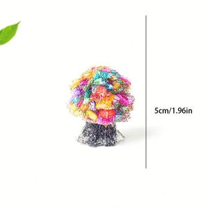 Natural <b>Crystal</b> Chip Resin <b>Tree</b> Figurine - Mini Desktop Decor for Home & Office - Product Image 3