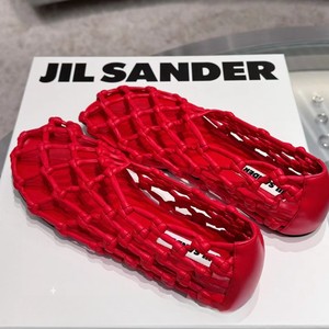 Sandalias planas de rejilla tejida rojas para mujer, zapatos de playa informales, minimalistas y transpirables - Product Image 2