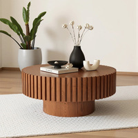 Table basse ronde moderne de luxe léger sur mesure 80 cm avec base unique, élégante pour salon, mobilier de maison, vente chaude à l'étranger