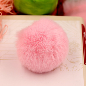 Pompon en fausse fourrure de lapin 8 cm, coloré, accessoires de sac DIY, porte-clés, breloque de téléphone, ornement de voiture - Product Image 3
