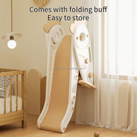 Toboggan d'intérieur pour tout-petits Vsuch, toboggan en plastique autoportant pour enfants avec panier de basket pour aire de jeux à domicile