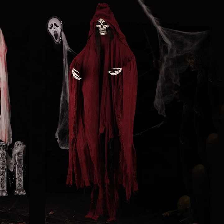 Halloween Outdoor Decorations Animated Hanging Skeleton Ghosts with LED ...