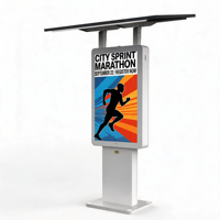 Affichage numérique LCD solaire extérieur sur pied de 24, 27, 32, 43, 49, 55 pouces, écran publicitaire, batterie LiFePO4, 4K, IP65, Totem
