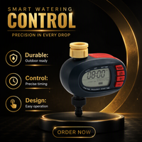 Programmateur d'arrosage automatique pour tuyau d'arrosage de jardin avec écran LCD, alimentation 2 piles AA, entrée BSP et sortie à connexion rapide, pour extérieur et jardin