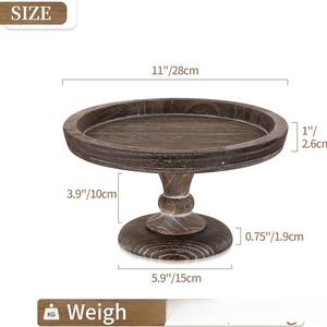 Retro Country Style Wooden Candle Holder <strong>Tray</strong> Turntables Kitchen Decorative <strong>Dessert</strong> Buffet Table Display Stand for Cake Food - Product Image 3
