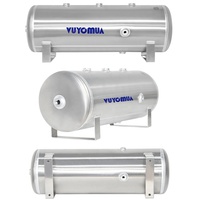Tanque de Almacenamiento de Aire Horizontal de Aluminio y Carbono de 35L/9.2 Galones, Personalizado, con Acabado Pulido Espejo, Garantía de 7 Años