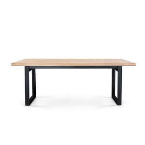 Đồ Nội Thất Phòng Ăn Bền Mục Vụ Phong Cách Hình Chữ Nhật Thép Carbon Chân Trắng Tro Gỗ Bàn Ăn - Product Image 2