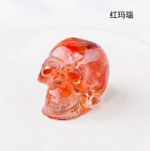 Pegamento de guijarros ovalados de cristal Natural, artesanía de resina, decoración de Halloween, regalo de cabeza de fantasma, tendencia de moda - Product Image 5