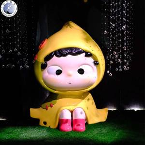 Escultura de Personaje de Dibujos Animados Gigante de Fibra de Vidrio Personalizada OEM/ODM, Estatua de IP Moderna, Resistente al Agua y a los Rayos UV, para Centros Comerciales y Exposiciones de Arte - Product Image 5