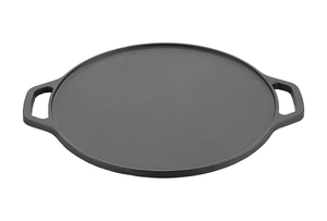 Plaque de cuisson ronde en fonte pré-assaisonnée avec doubles poignées pour barbecue, tortillas, roti, cuisinière et camping en extérieur - Product Image 2